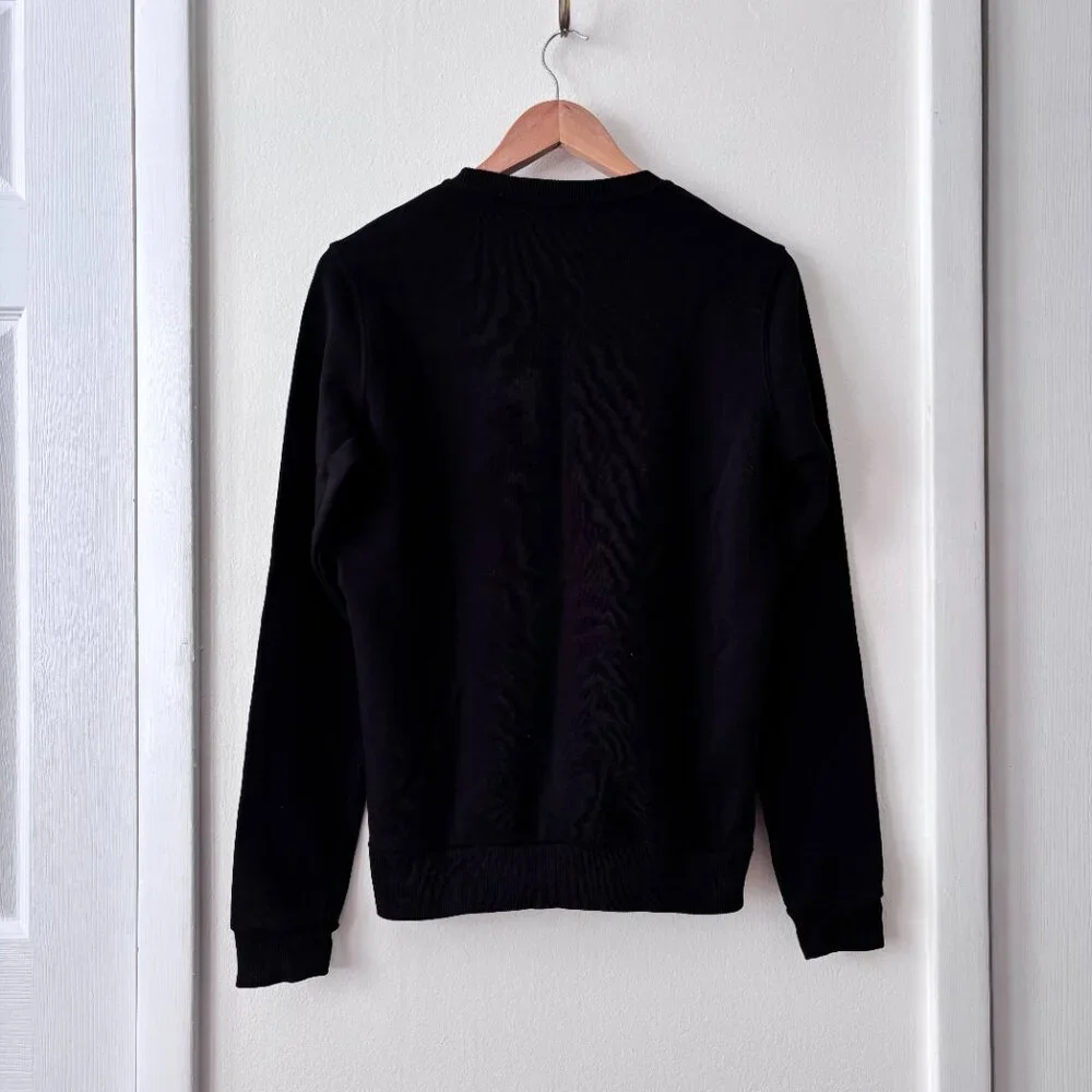 GUCCI Men's Black Leopard Appliqué Logo Print Crewneck Sweatshirt - Picture 4 of 7